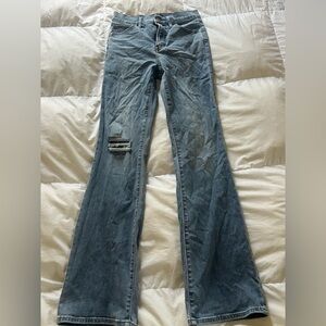 Express Blue Flare Wide Leg Jeans